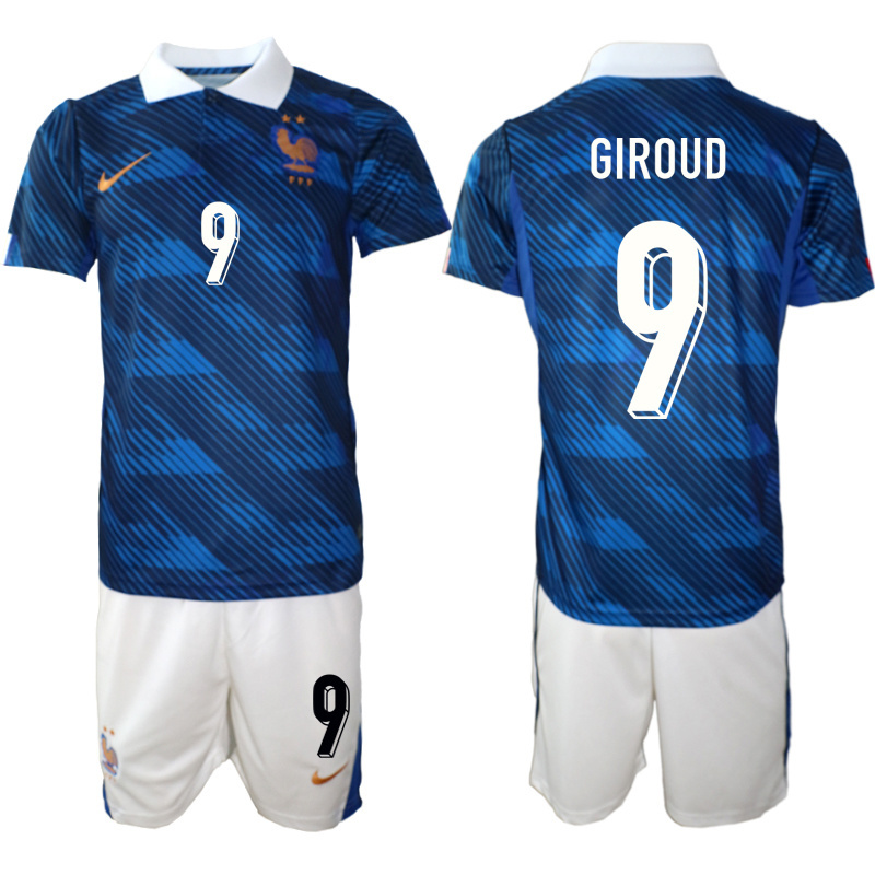 Men France home #9 style 2026 World Cup Soccer jersey